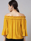 Women's Crepe Solid Off Shoulder Top