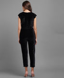 Women's Velvet Solid Jumpsuit