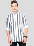 Paul Street Lycra Blend Stripes Full Sleeves Slim Fit Mens Casual Shirt